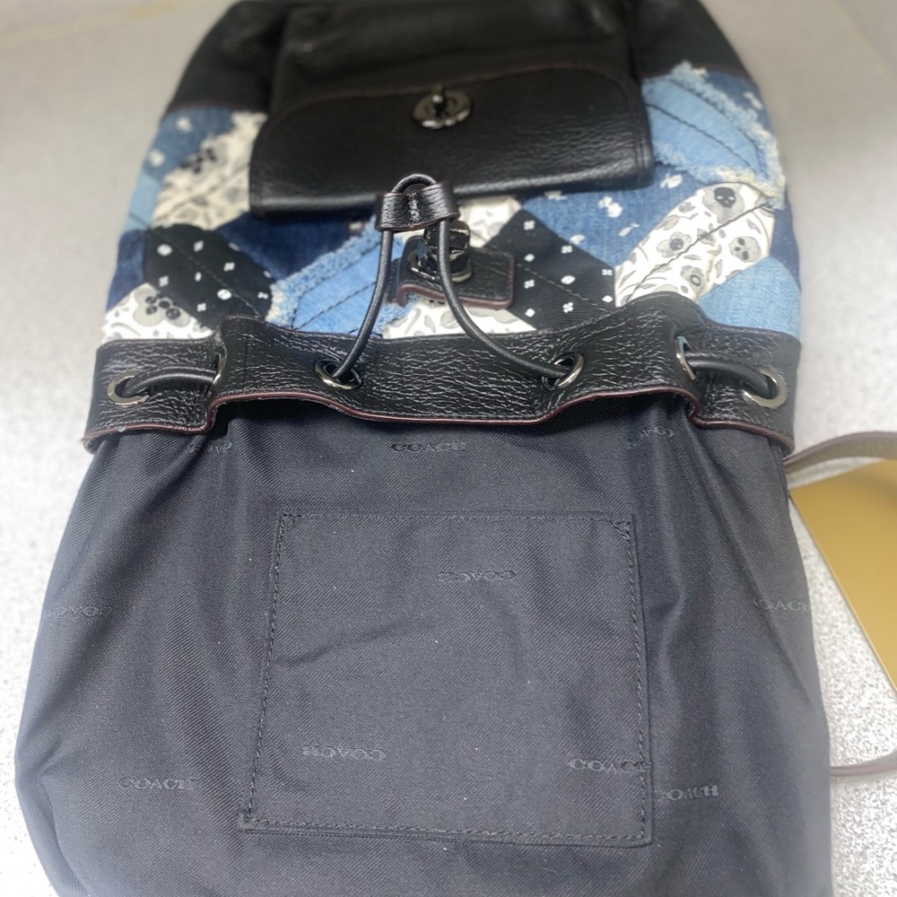 Coach Canyon Denim Patchwork Backpack EUC - Picture 10 of 15